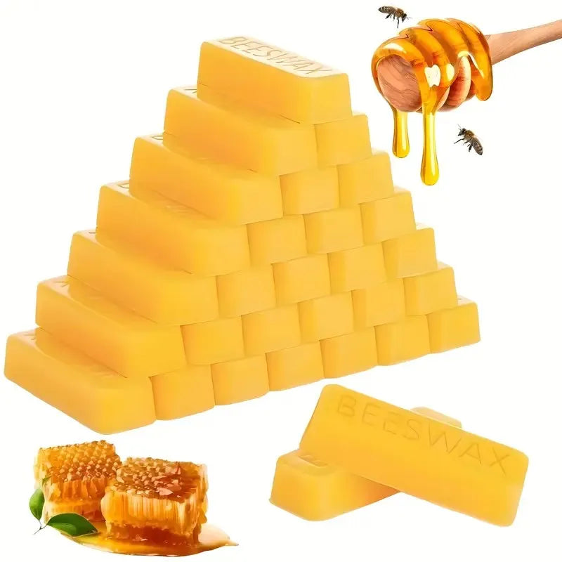 Natural Yellow Beeswax Sticks for Candle Making, Furniture Polishing & DIY Crafts - 5/10/15 Pack