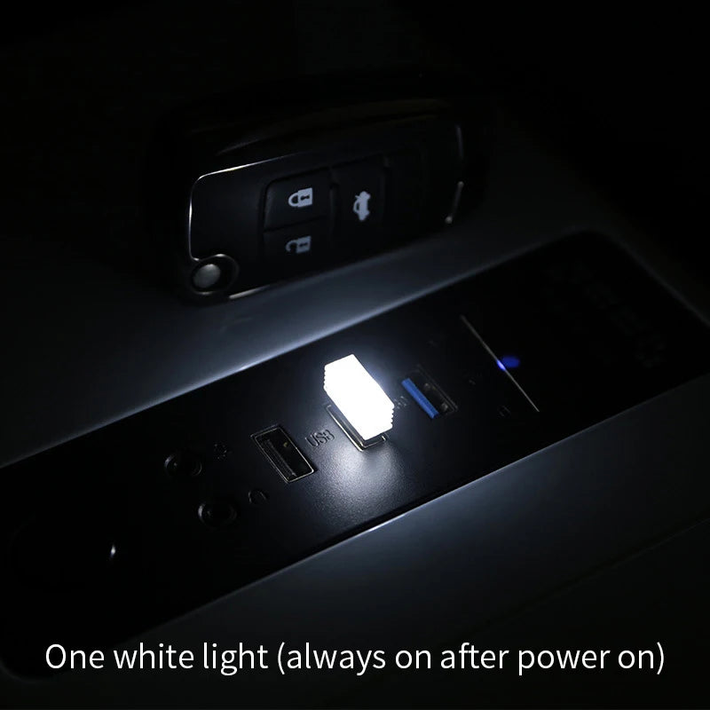 Mini USB LED Car Ambient Light - Colorful Interior Atmosphere Lamp with Emergency Mode