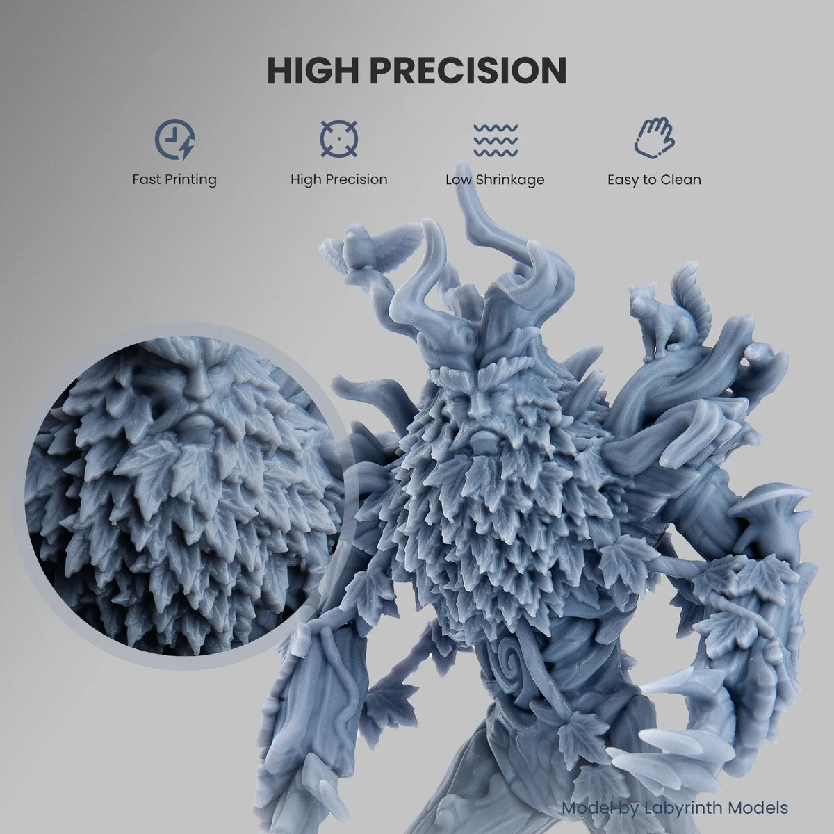 UV 3D Printing Resin 405nm, ABS-like, Water Washable, 8K Compatible for MSLA/DLP/LCD Printers