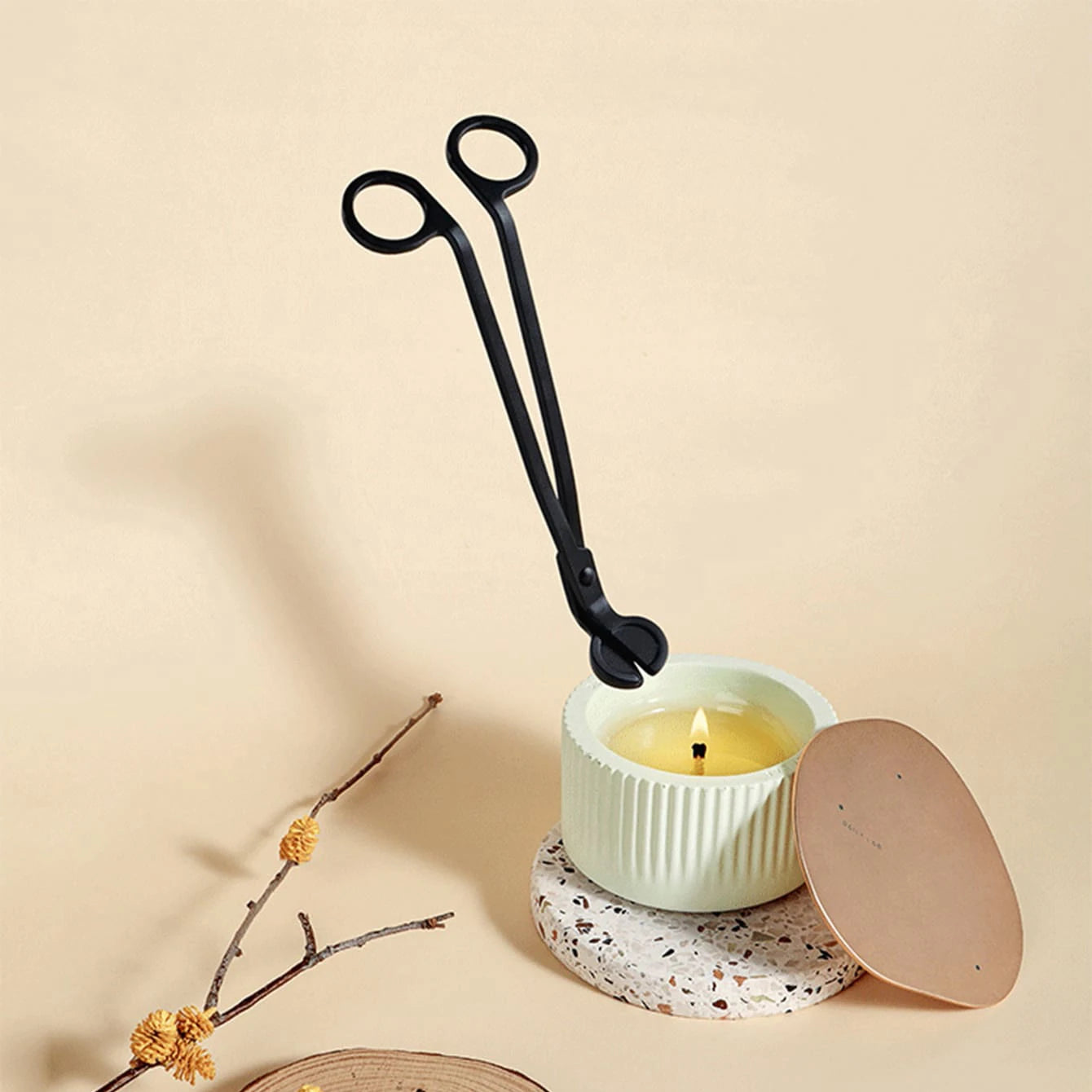 Candle Wick Trimmer Scissors – Metal Wick Cutter for Scented Candles, Even Burn