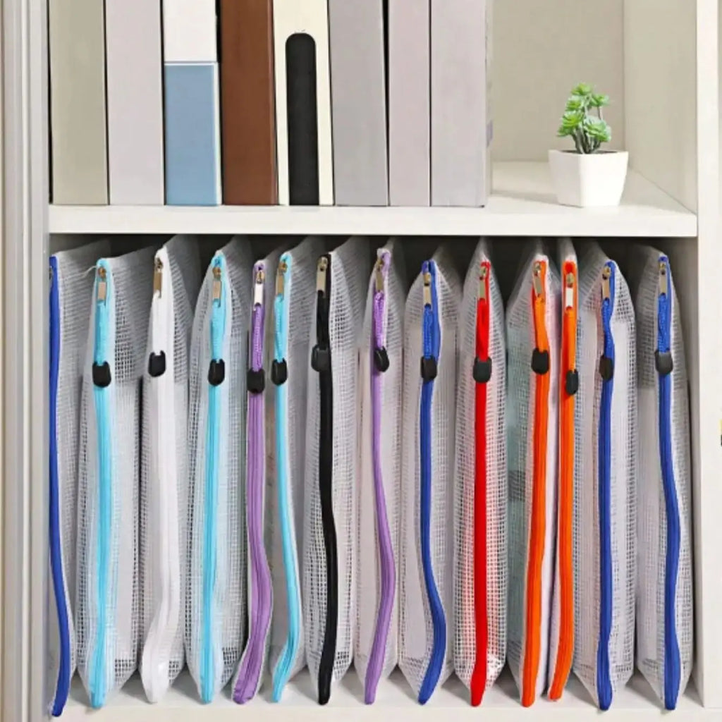 10-Pack A4 Zipper Bags – Multi-Color Waterproof PVC File Organizers for Travel, Office & Home Storage