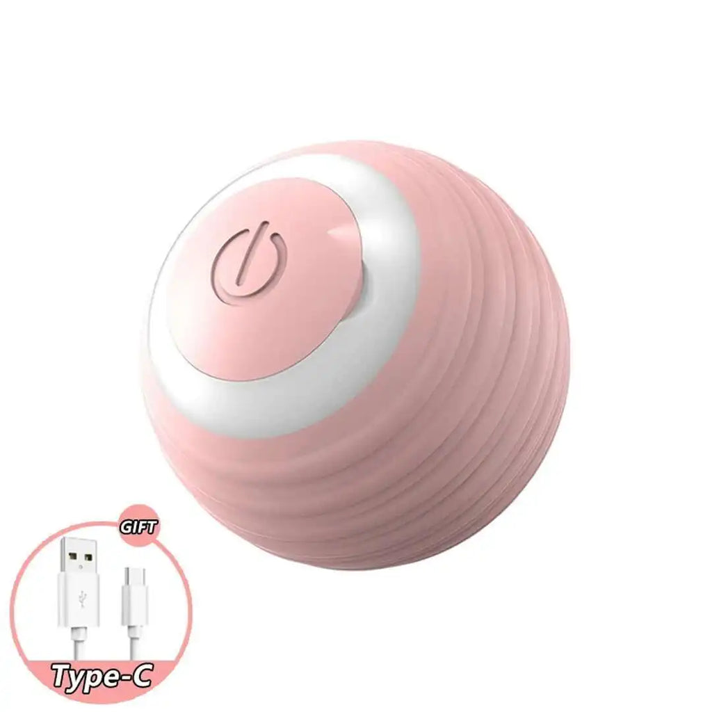 Interactive Rolling Cat Toy with Tail – USB Rechargeable Smart Ball, Dual-Speed Automatic Play
