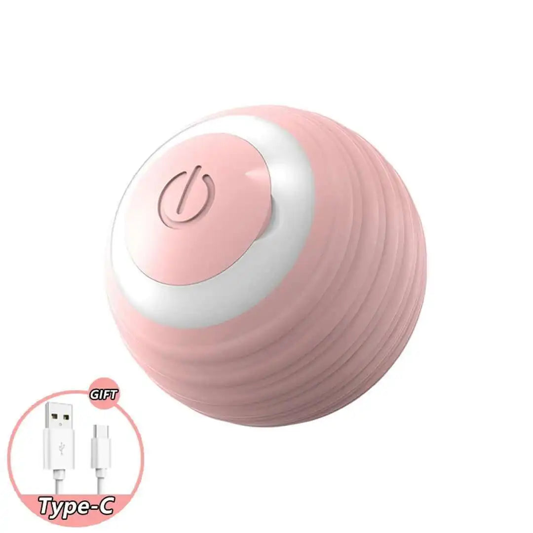 Interactive Rolling Cat Toy with Tail – USB Rechargeable Smart Ball, Dual-Speed Automatic Play