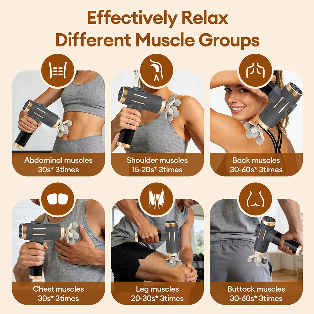 11-in-1 Percussion Massage Gun — 99-Level Powerful Fascia Gun with 11 Heads, USB-C Rechargeable Deep Tissue Massager for Body, Arms & Legs