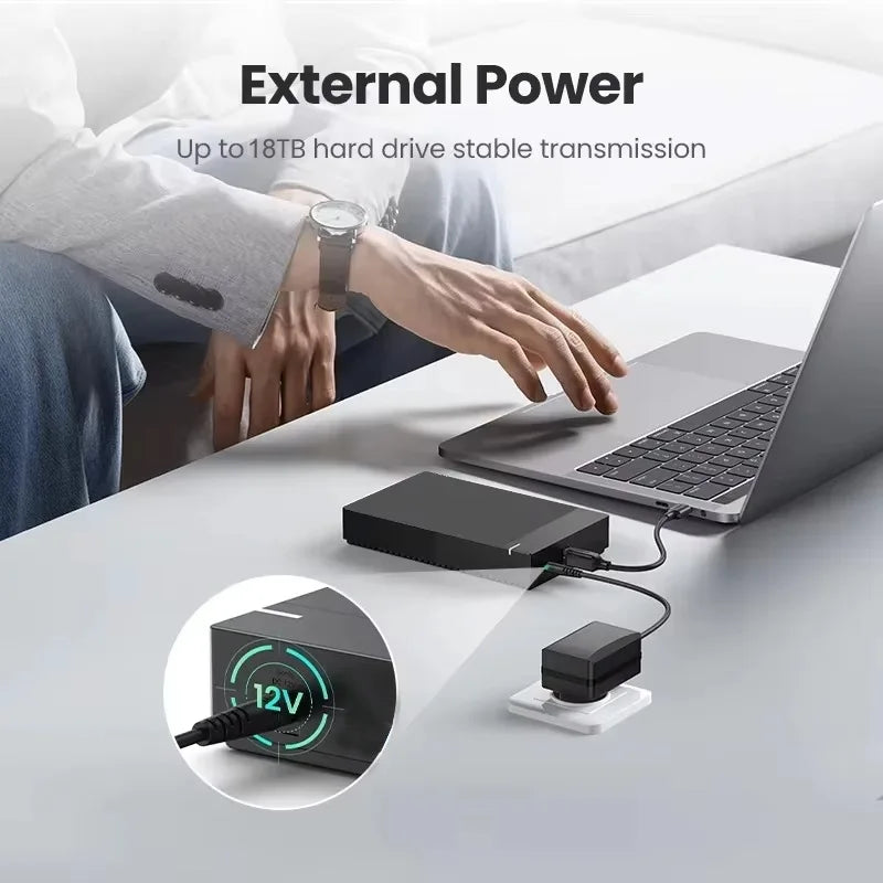 USB 3.0 SATA Hard Drive Enclosure for 3.5" & 2.5" HDD/SSD — External HDD Case, Supports up to 18TB