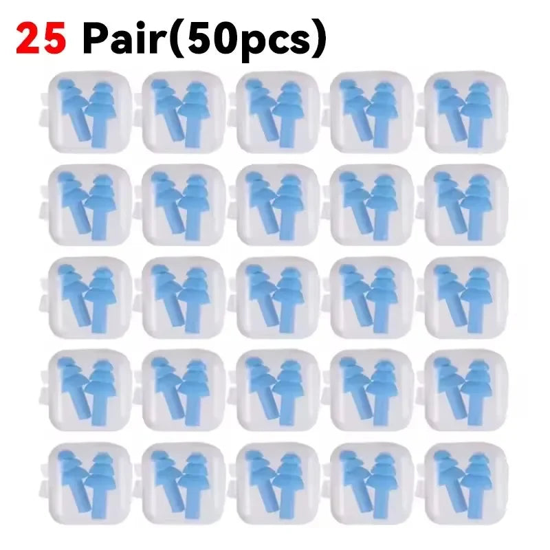 Reusable Silicone Ear Plugs - Noise Cancelling Sleeping & Waterproof Swimming Earplugs with Storage Box