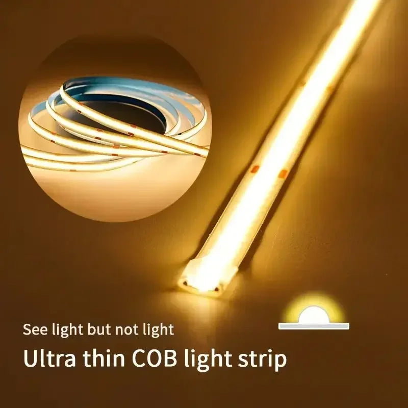 5V USB COB LED Strip Light Touch Dimmable - Flexible 1–5m (3.3–16.4 ft) Backlight for TV Mirror Cabinet