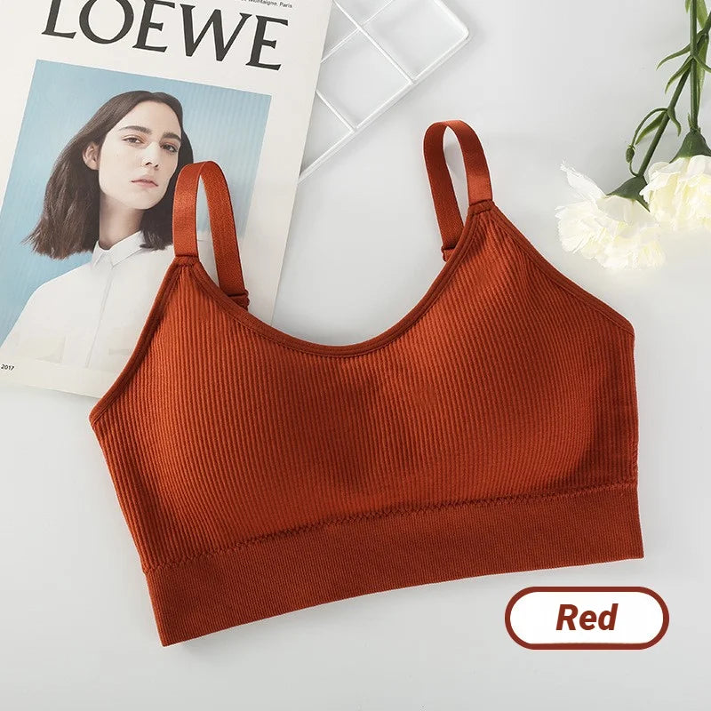 Seamless Wireless Bralette Full-Cup Breathable Cotton Removable Pads Wire-Free Sports & Sleep Bra