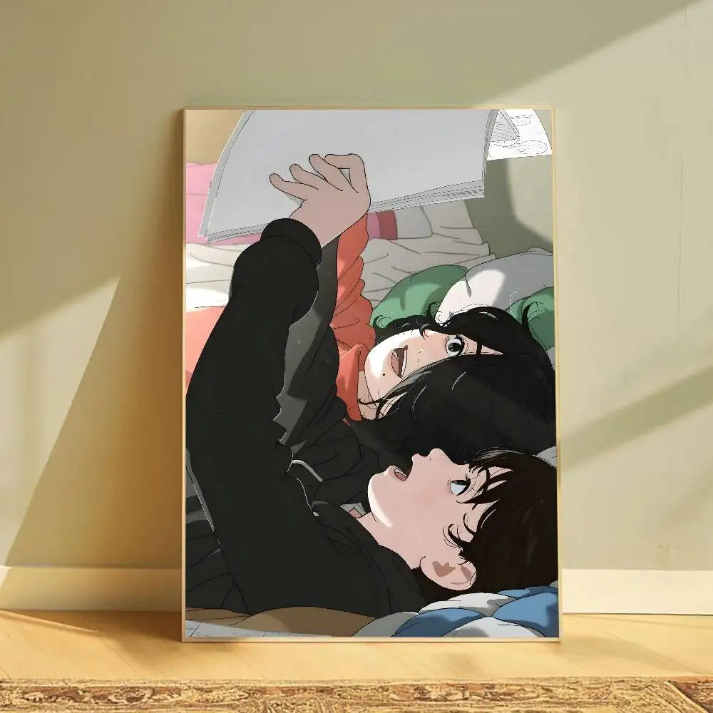 Anime Look Back Poster Removable Waterproof Sticky Wall Art Aesthetic Decor for Living Room Bedroom Bar