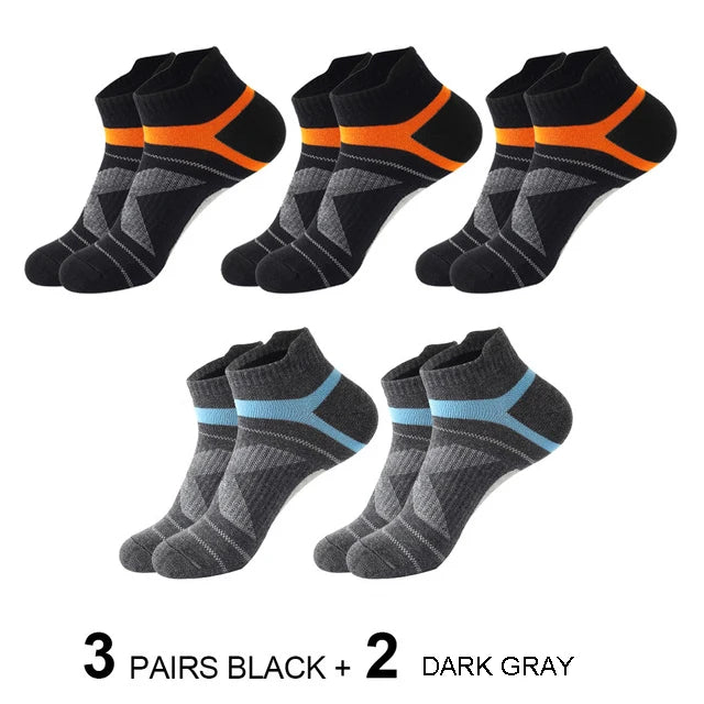 5-Pack Men’s Breathable Cotton Ankle Socks – Summer Casual Running Sports Socks, Sizes 38–45