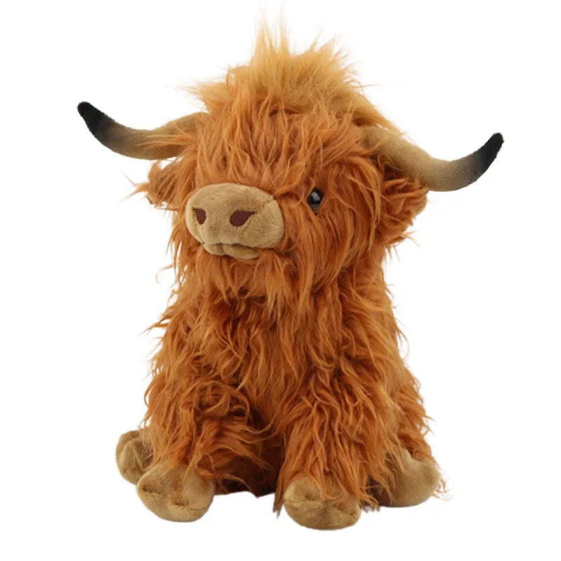 25cm (9.8in) Highland Cow Plush Toy Soft Stuffed Kawaii Animal for Kids Baby Gift Home Decor