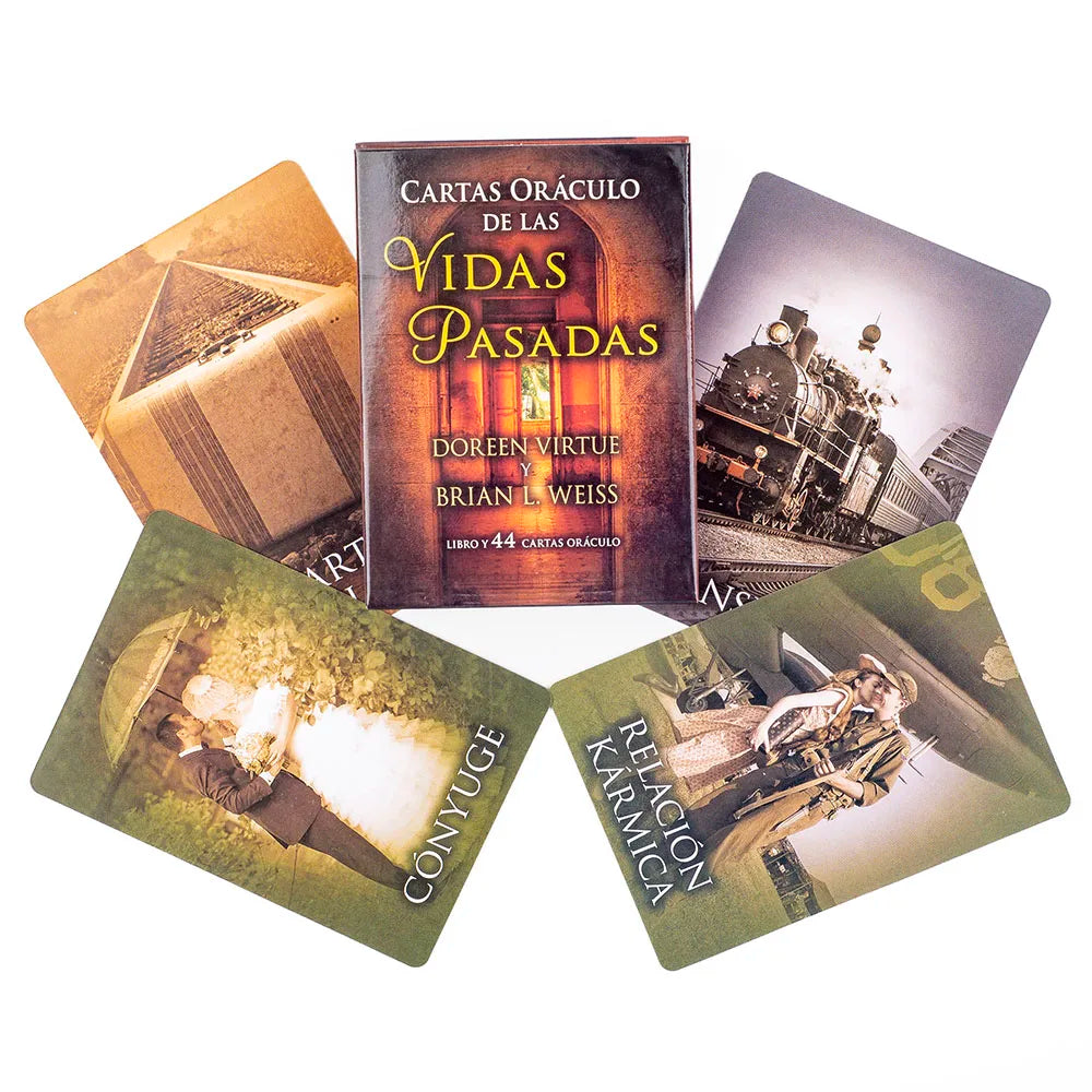Past Life Oracle Cards - 44-Card Spanish Divination Deck | Fortune-Telling Tarot-Style Cards 10.3 x 7.4 cm (4.06 x 2.91 in)