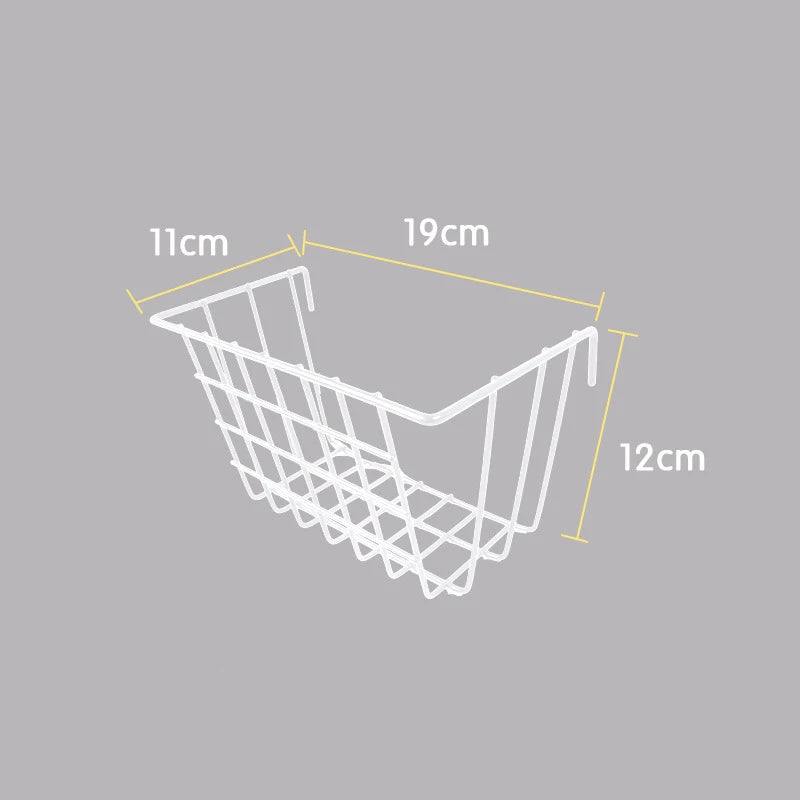 Wall Mounted Wire Grid Organizer with Removable Baskets, Hooks and Shelves, Iron Mesh Storage Panel