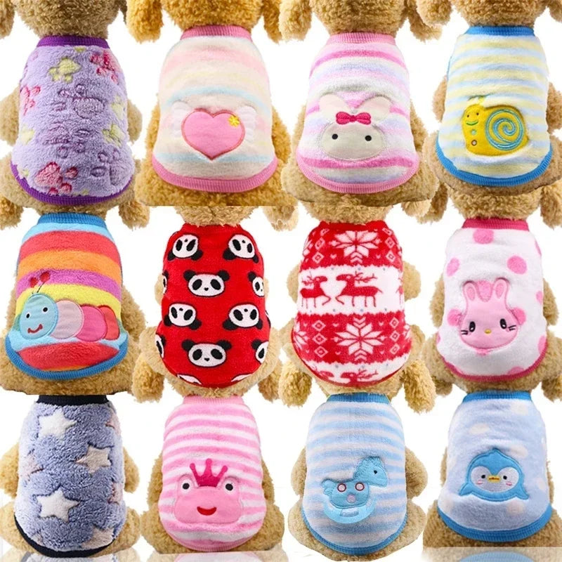 Cartoon Fleece Pet Sweater – Winter Warm Dog & Cat Coat (XXS-XL)