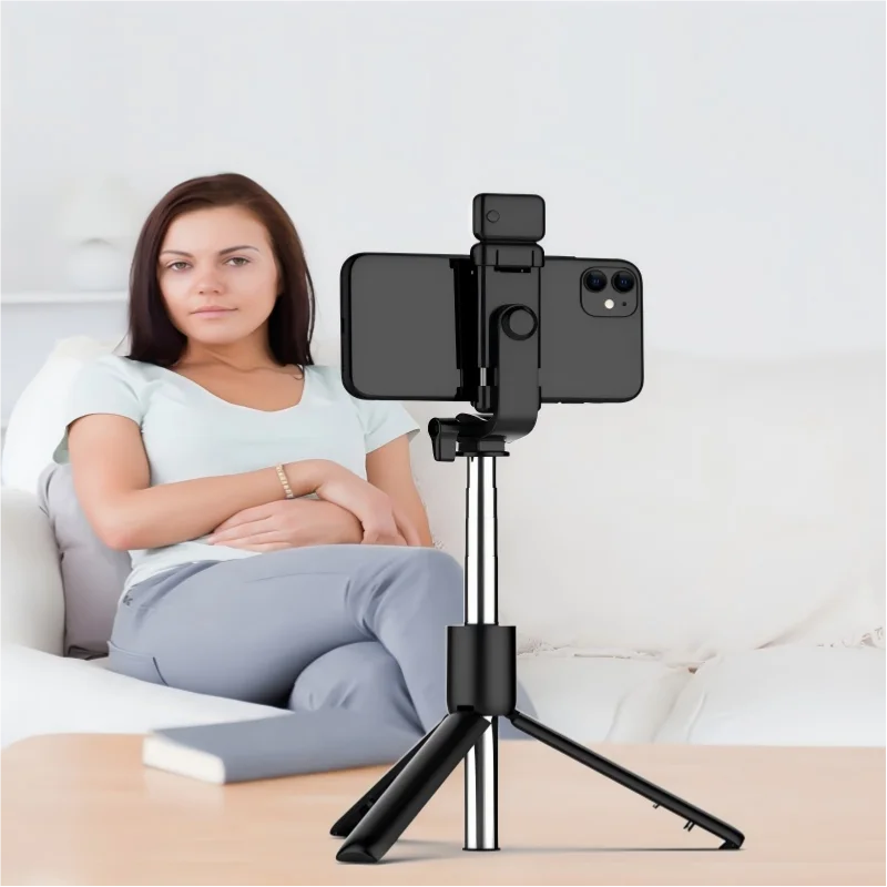 Selfie Stick Tripod with Bluetooth Remote and Adjustable Beauty Fill Light — Extendable Phone Holder Stand 27.6in (700mm) for Smartphones