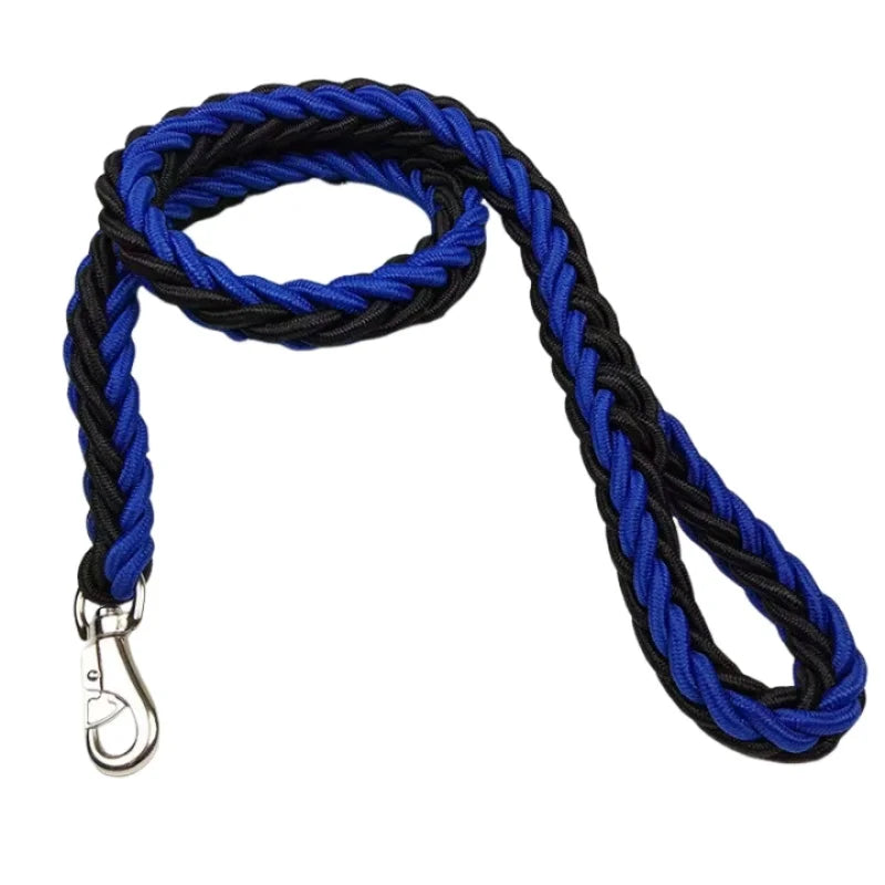 Large Nylon Braided Dog Leash 115cm (45.3in) Thick 2.0cm Rope Lead for Bulldog Rottweiler Hound
