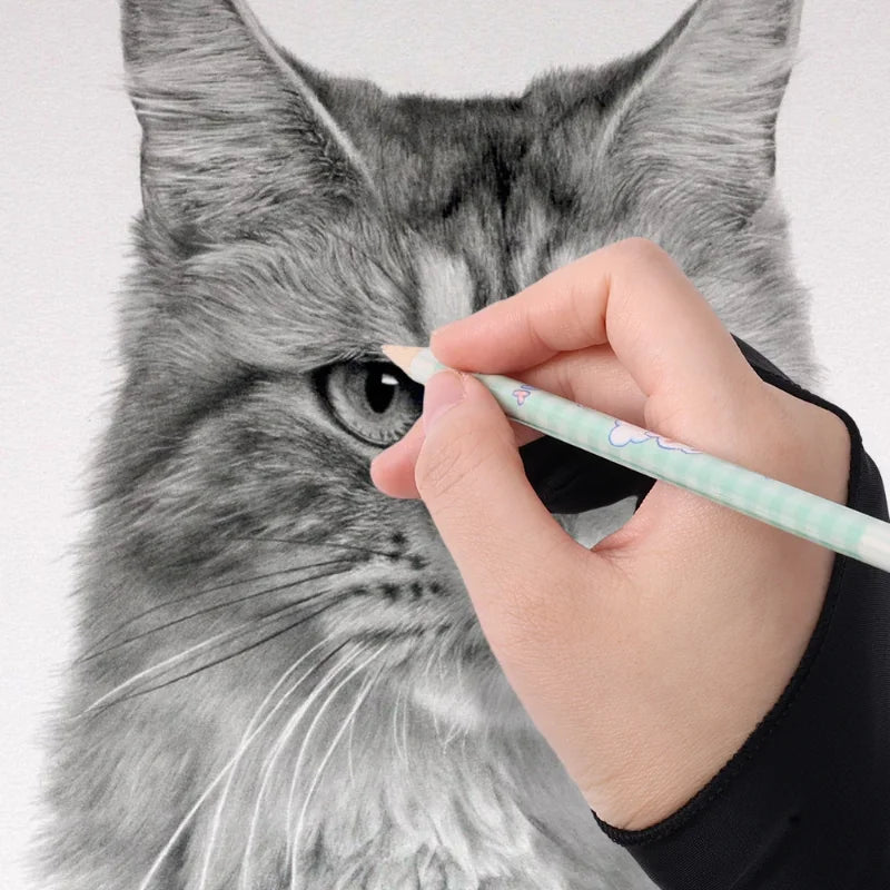 Two-Finger Artist Drawing Glove – Anti-Friction Palm Rejection for Graphics Tablets, iPad & Stylus