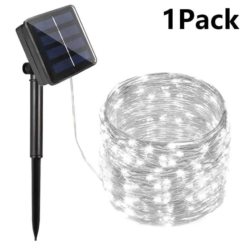 LED Solar Fairy String Lights 7m/12m/22m/32m (23ft/39ft/72ft/105ft) Waterproof Outdoor Patio Garden Wedding Lights