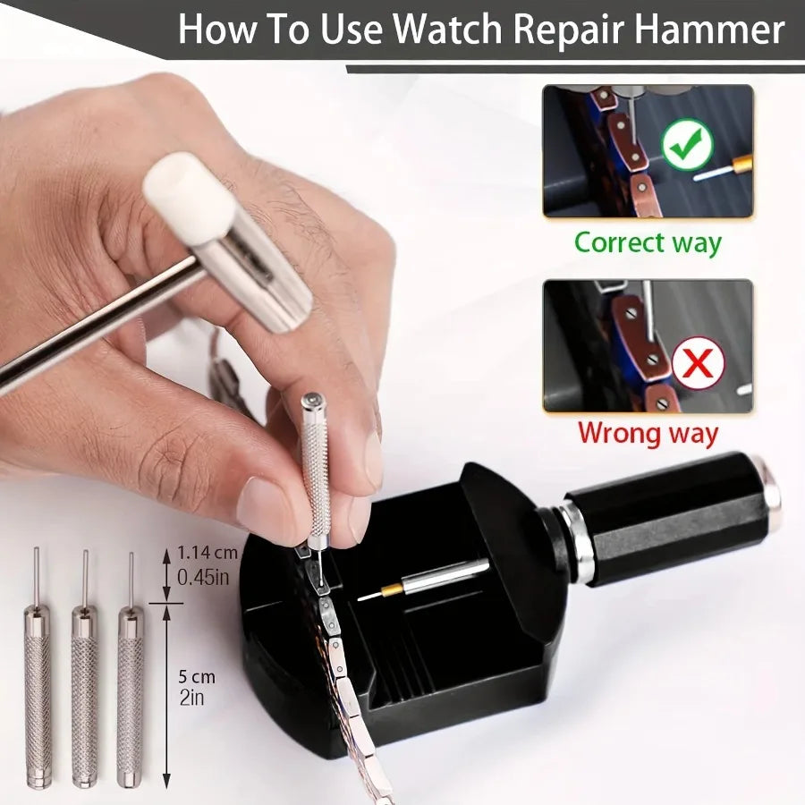 Watch Link Removal Tool Kit - Watch Band Pin Remover & Repair Tools for Strap Adjustment