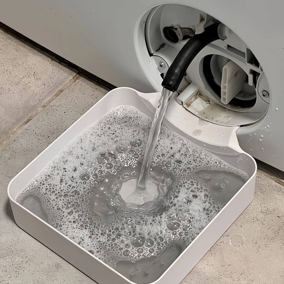 Washing Machine Drain Water Collection Tray with Lint Filter No-Overflow Drip Tray for Laundry Room