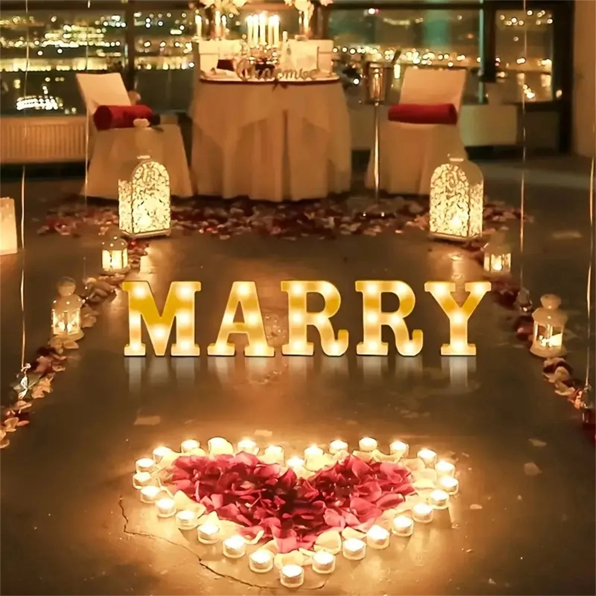 16cm (6.3 in) LED Marquee Letter & Number Light - Battery-Operated Night Lamp for Home, Wedding, Bar & Party Decor