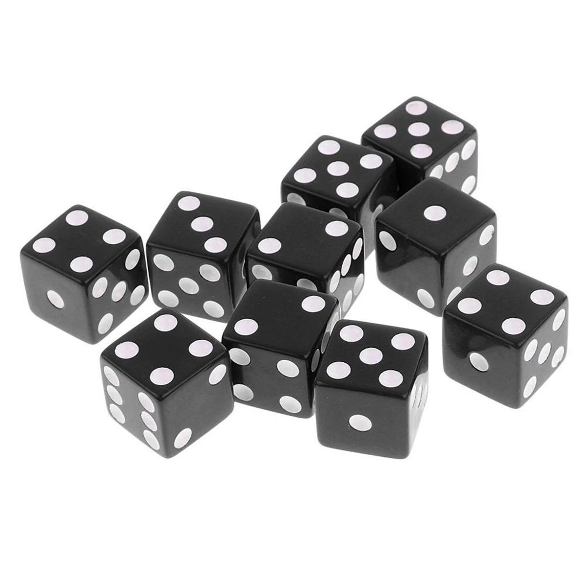 10-Piece Acrylic D6 Dice Set 16mm (0.63 in) – Carved Six-Sided Game Dice for RPG, Dungeons & Dragons & Board Games
