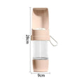 Portable 500ml (16.9 fl oz) Pet Water Bottle with Food Storage & Foldable Bowl - Travel Feeder for Dogs & Cats