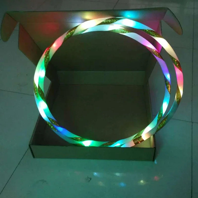 LED Luminous Hula Hoop – Colorful Fitness & Weight Loss Sports Hoops (60/70/80/90 cm | 23.6/27.6/31.5/35.4 in) – Home Gym, Yoga & Kids