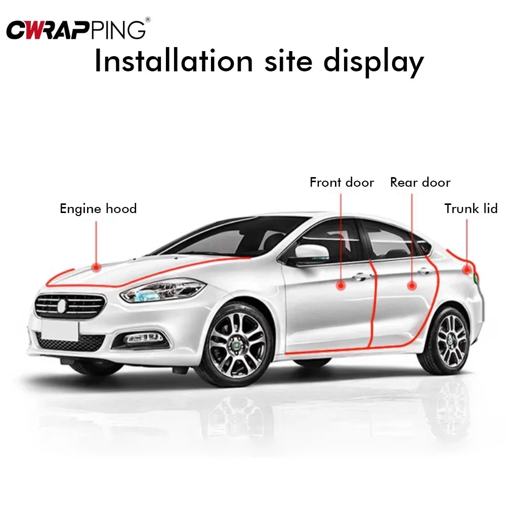 5 m (196 in / 16.4 ft) Transparent PVC Car Door Edge Guard Self-Adhesive Anti-Scratch Anti-Collision Strip