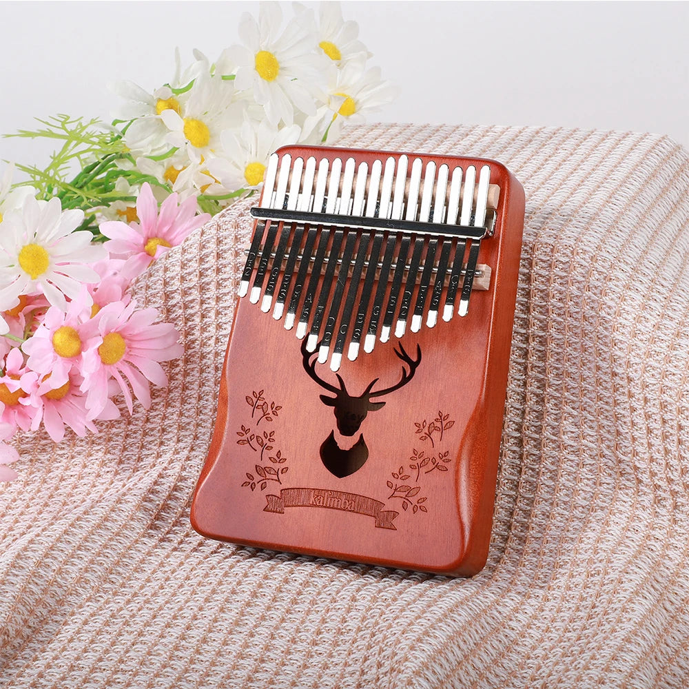 17 & 21-Key Kalimba Thumb Piano Finger Piano — Mahogany Mbira with Tuning Kit for Beginners