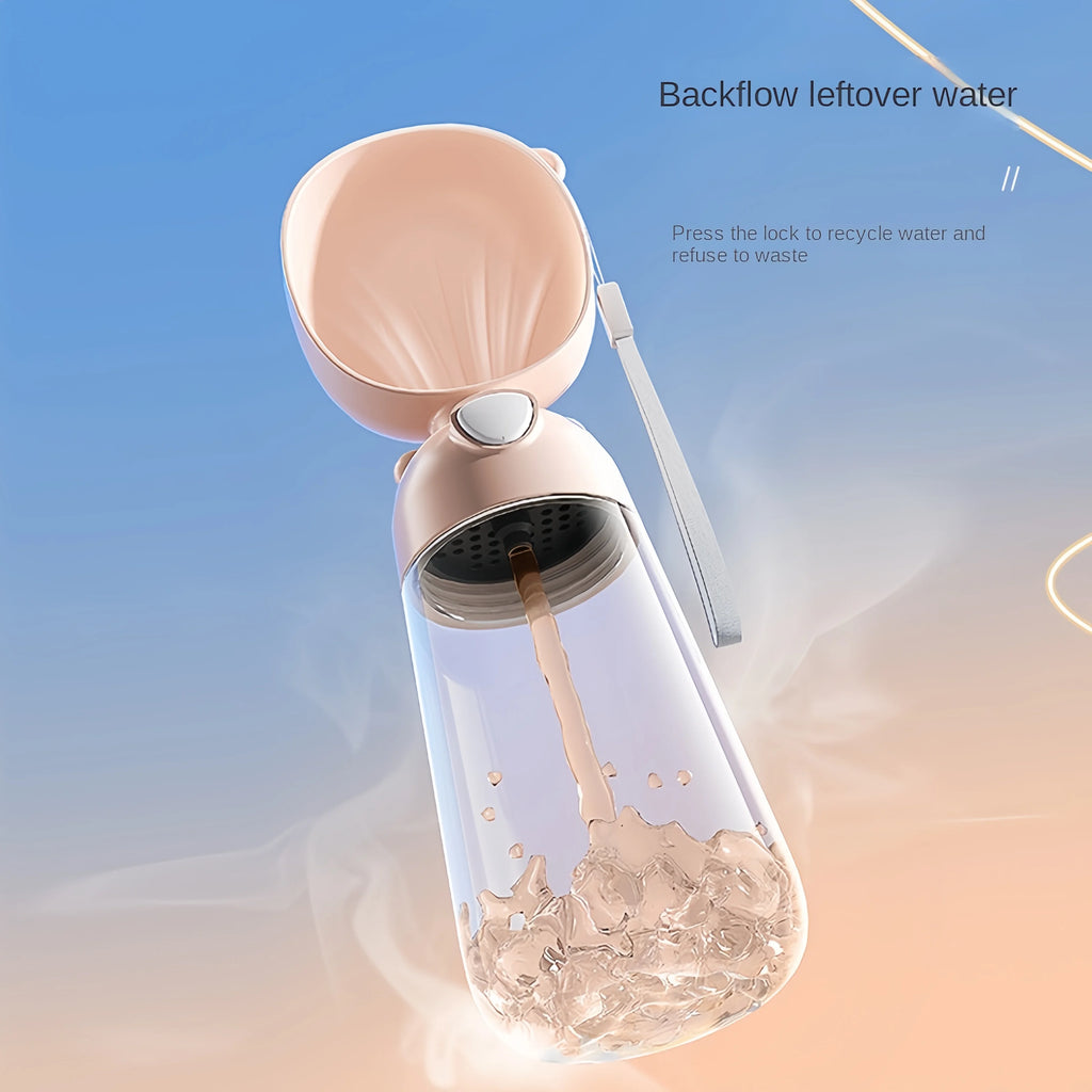 Portable Pet Water Bottle with Food Dispenser, Food-Grade Travel Bowl for Dogs & Cats