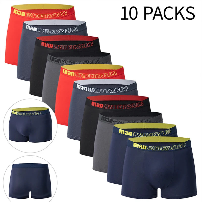 5/10-Pack Men's Black and Gold Printed Boxer Briefs - Comfortable Stretch Underwear for Sports, Beach & Leisure
