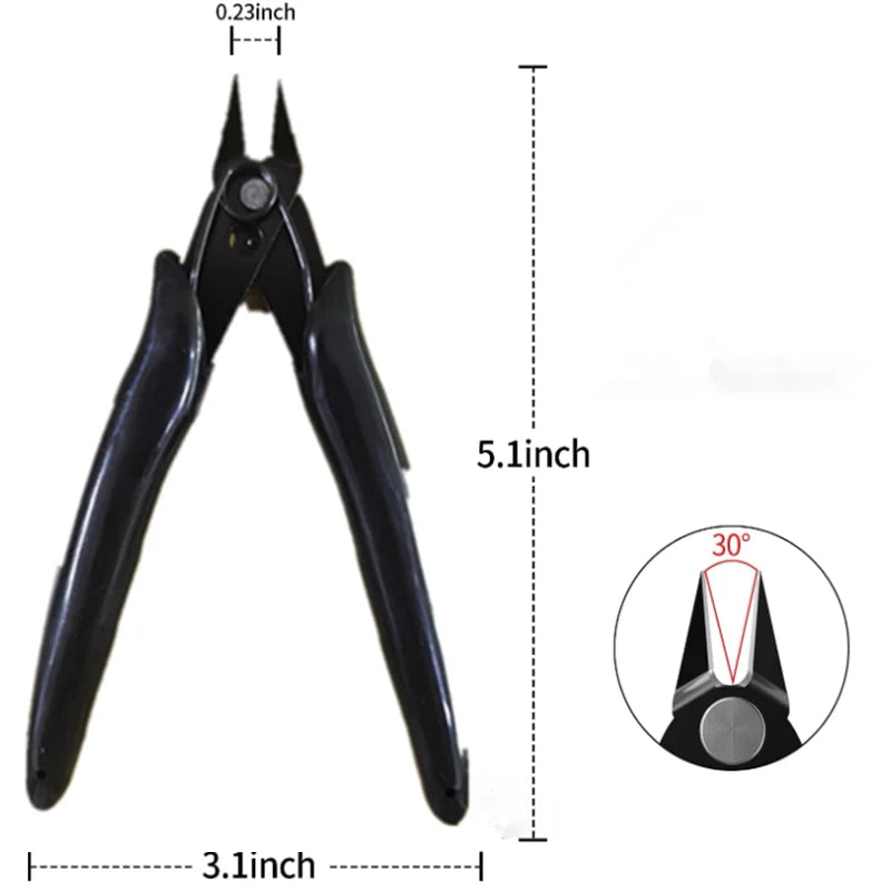 2-Pack Mini Nose Cutting Pliers | Flush Wire Cutters & Side Snips for Electrical Work