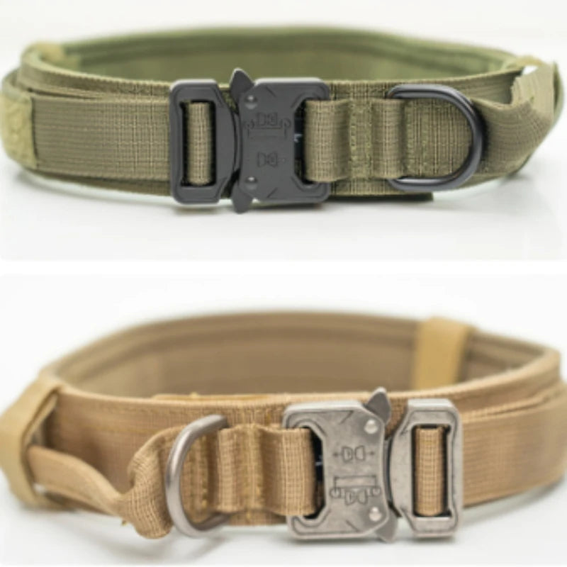 Tactical Dog Collar with Quick-Release — Adjustable Nylon Training Collar for Medium to Large Dogs, M/L/XL (14–25 in / 36–63 cm)