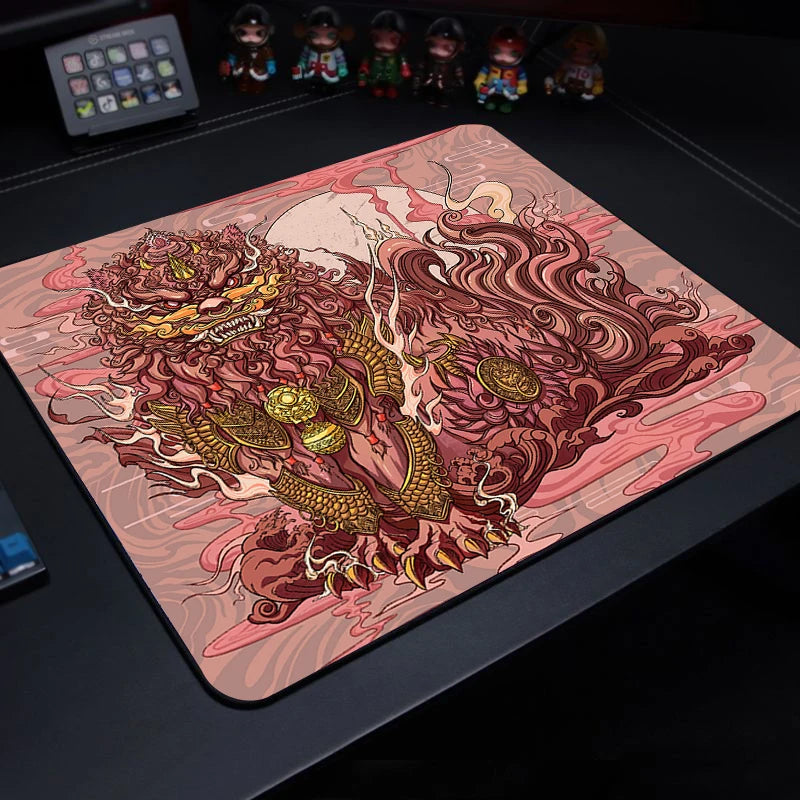 Cute Tiger Small Gaming Mouse Pad with Wrist Rest — Non-Slip Rubber Base, Anime Cartoon Desk Mat