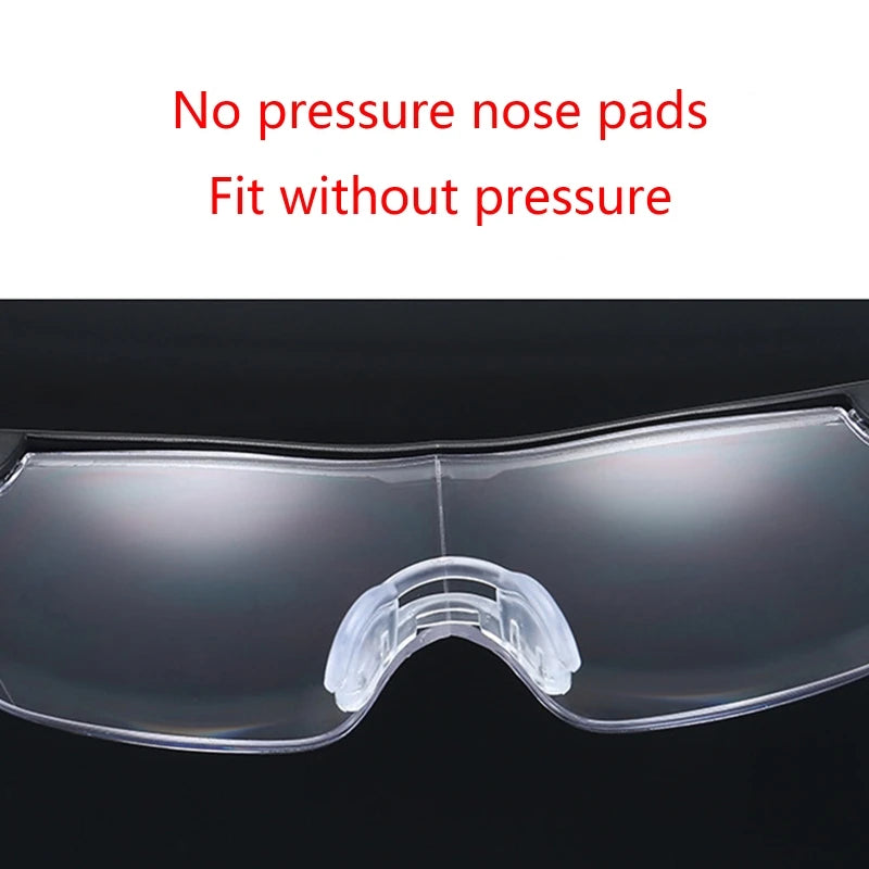 Hands-Free LED Lighted Magnifying Eyeglasses 2.5X — 2 LED Reading & Hobby Magnifier (Lens 5.7 in / 144 mm)