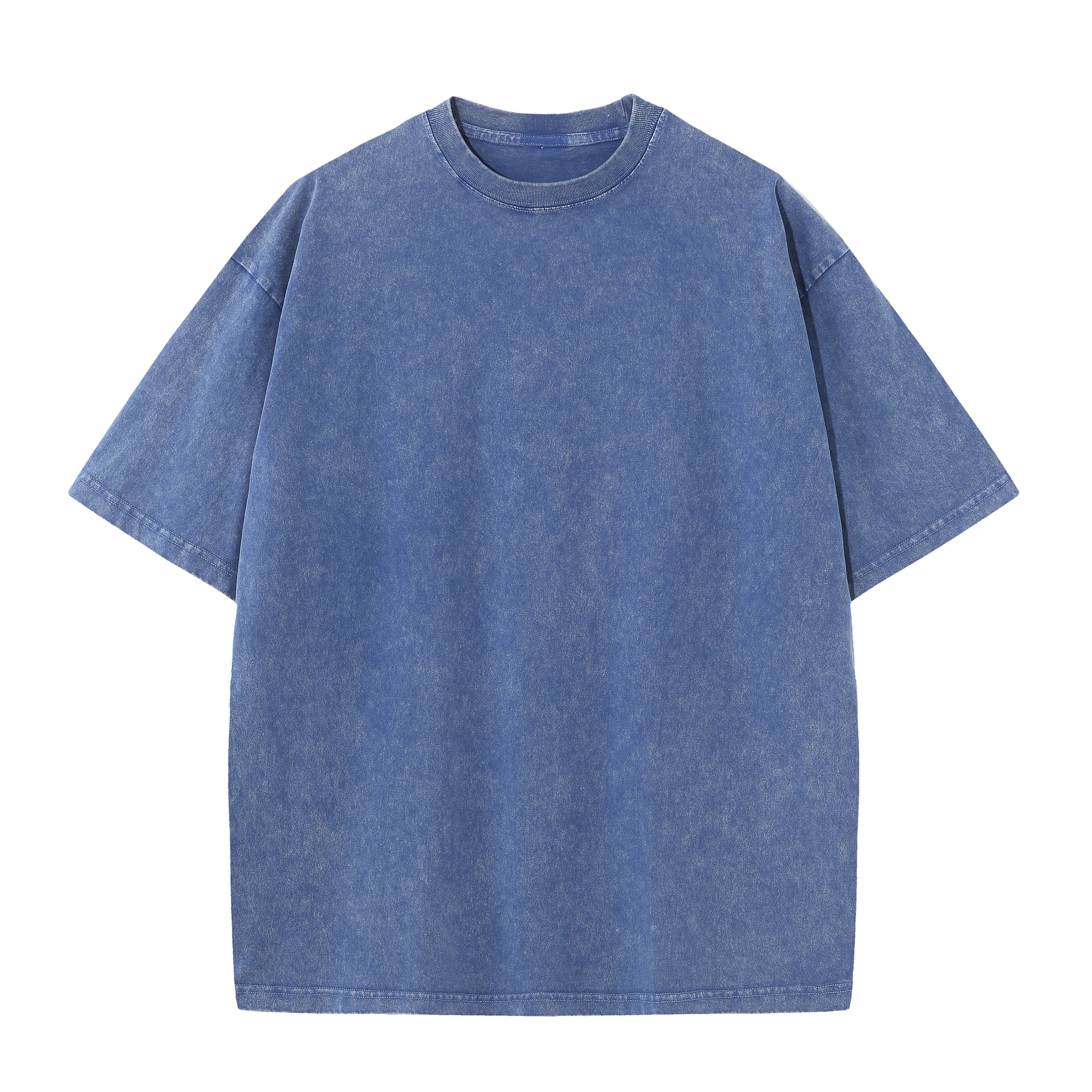 Men's Summer Cotton Distressed Drop Shoulder T-Shirt Loose Breathable Casual Tee