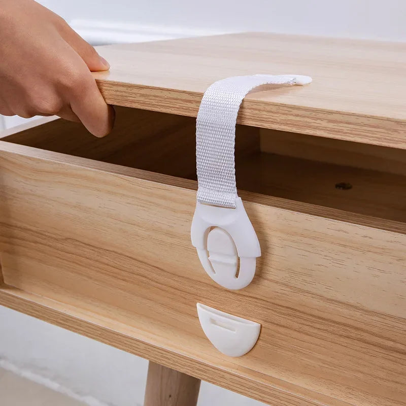 Baby Proof Cabinet & Drawer Lock Straps — 5/10-Pack Child Safety Door Latches, 20 cm (7.9 in) with 10 cm (3.9 in) Strap