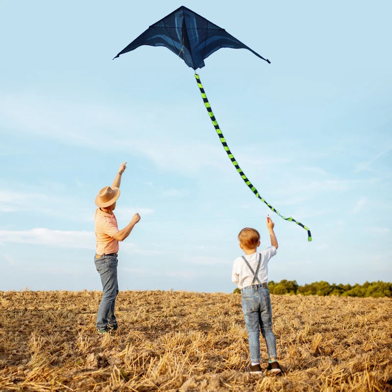 2m Delta Aircraft Kite – Large Beach & Camping Kite with 500cm (16.4 ft) Tail and 100M (328 ft) Line — Easy-Fly Foldable Kite for Adults & Teens