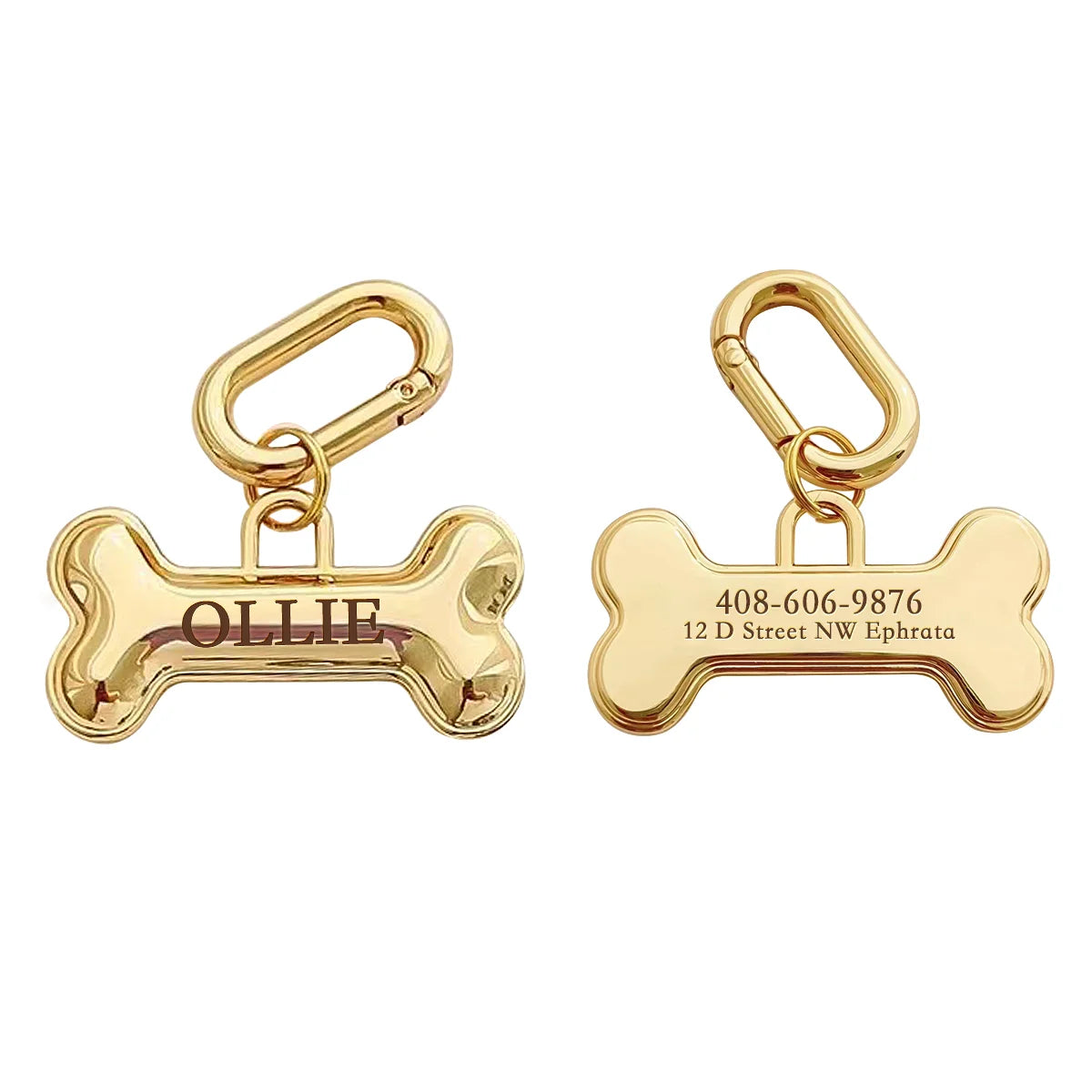 Personalized Pet ID Name Tag – Custom Engraved Anti-Lost Collar Tag for Dogs & Cats