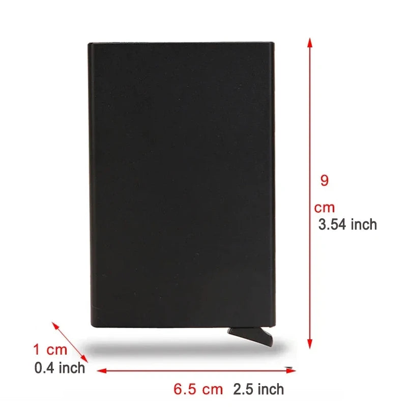 Slim RFID Blocking Credit Card Holder Wallet for Men Anti-Theft Metal Money Card Case