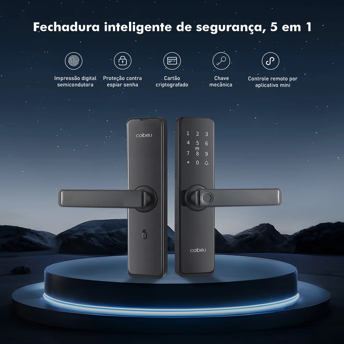 Wi-Fi Smart Electronic Door Lock — Fingerprint, App, Bluetooth, Card & Key Access