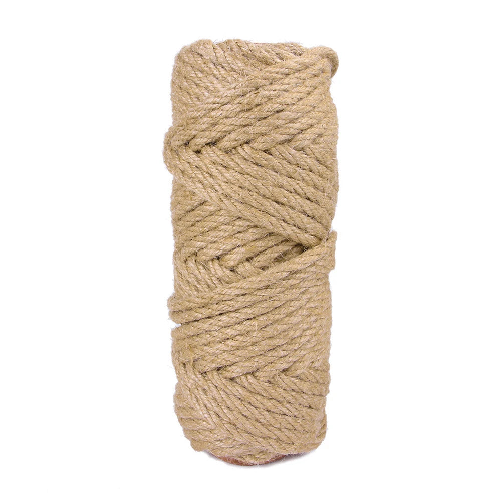 Natural Jute/Sisal Cat Scratching Rope 6 mm x 1000 cm (0.23 in x 393.7 in) – DIY Cat Scratcher Wrap, Furniture Protector & Toy Material