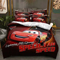 3-Piece Kids Cartoon Cars Duvet Cover Set - Race Car Bedding for Boys, Multiple Sizes 1.35-2.0 m (4.5-6.6 ft)