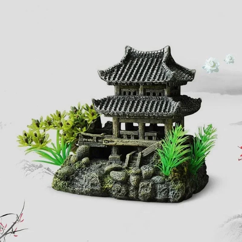 Resin Aquarium Landscape House Ornament – Fish Tank Decoration