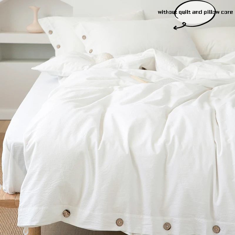 3-Piece 100% Cotton 400TC Twill Duvet Cover Set with 2 Pillowcases – Solid 220×240 cm (86.6×94.5 in)