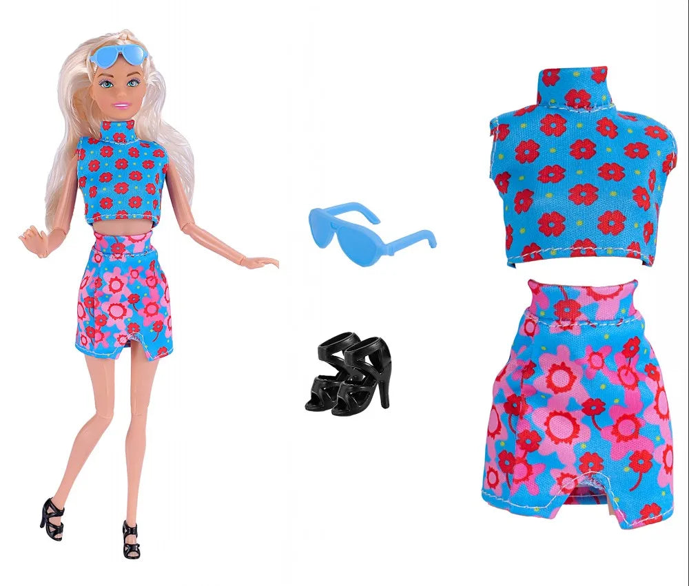 30cm Doll Clothes 1-Set Pink Fashion Outfit - Tops, Skirt, Shoes & Necklace for 11–11.8 in Dolls (BJD, Fashion Dolls)