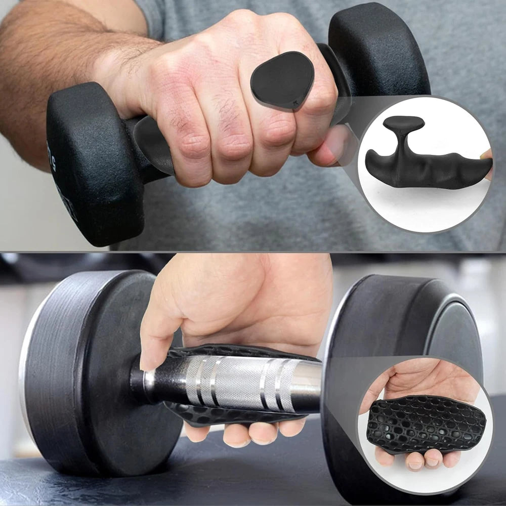 Anti-Slip Weight Lifting Grips — Ergonomic Fingerless Rubber Hand Protectors for Pull-Ups & Strength Training (Unisex)