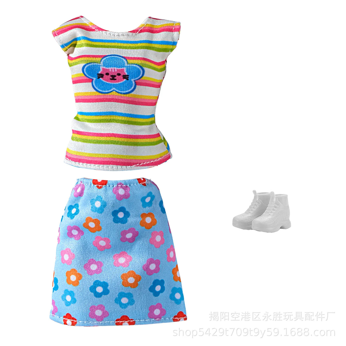 1-Set Doll Clothes for 28–30 cm (11–11.8 in) Fashion Dolls — Colorful Tops, Shorts, Skirt, Shoes & Necklace (BJD Compatible)