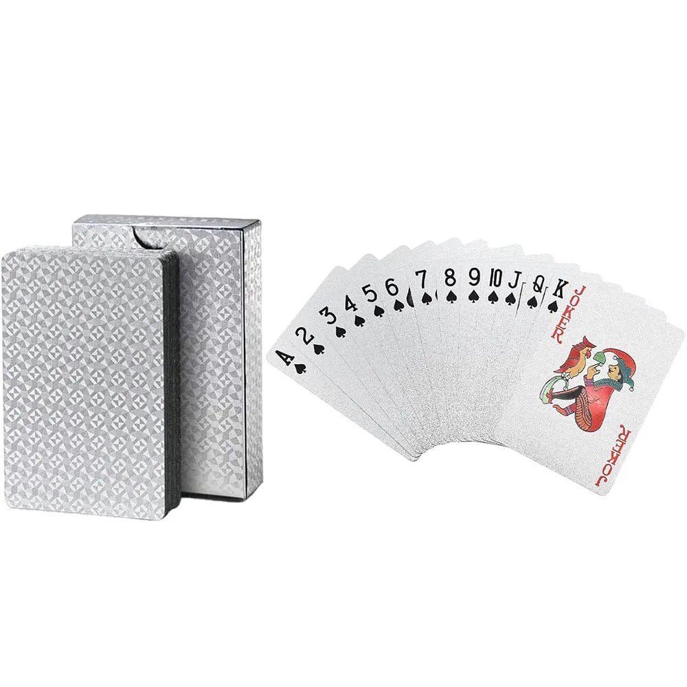 Waterproof Gold Plastic Poker Playing Cards – 52+2 Standard 2.25 x 3.45 in (57 x 87 mm) Washable Durable Cards for Party, Beach & Travel